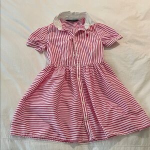 Girls Ralph Lauren polo Striped Pink Dress size 8